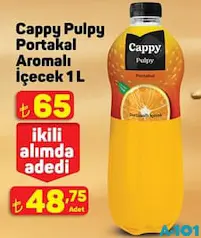 CAPPY PULPY PORTAKAL AROMALI İÇECEK MEYVE SUYU 1 L